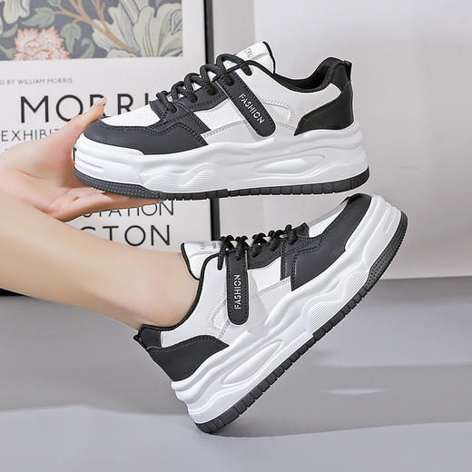 优选丨万沃厚底小白鞋女增高板鞋（4-312） 商品图9