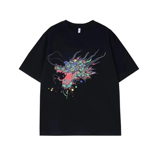 T579春夏新品男士T恤宽松圆领时尚潮牌百搭夏季半袖卡通印花个性潮流 商品图0