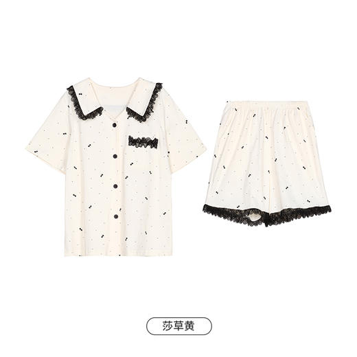 都市丽人生活家居春夏睡衣女32支纯棉单面家居服薄款短袖短裤女士棉质套装LH41B6 商品图12