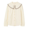 Famecoco范可儿花边娃娃领衬衫女士刺绣正肩甜美衬衣FAC1BH028 商品缩略图7