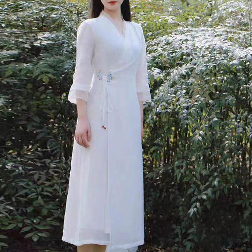 裁缝学苑AS28中国风改良汉服连衣裙纸样女装交领修身裙子茶服打板 商品图5