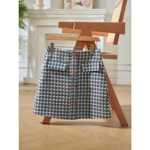 欧芮儿格子半身裙女新款2021高腰显瘦法式时尚小香风a字短裙 商品图1