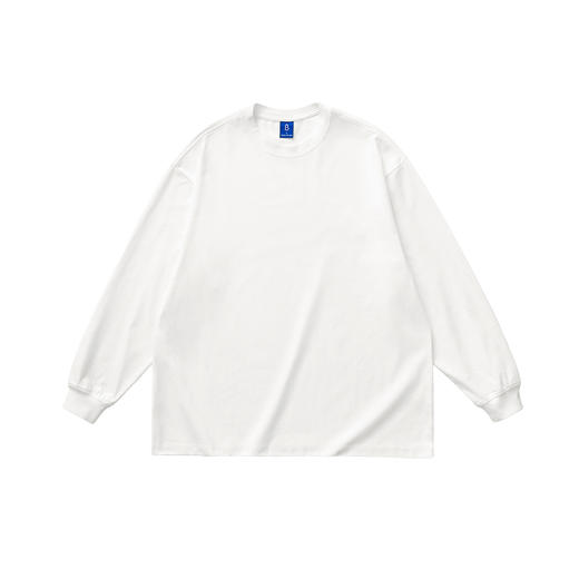 chichaqu宽松休闲百搭凉感棉混纺圆领长袖T恤 商品图5