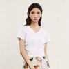 谜底短款T恤短袖女2024年夏季新品简约百搭V领修身上衣242MT0534 商品缩略图3