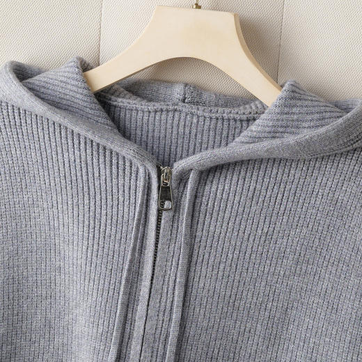 连帽拉链针织马甲，短款外穿坎肩无袖高腰毛衣CC-J-501 商品图3
