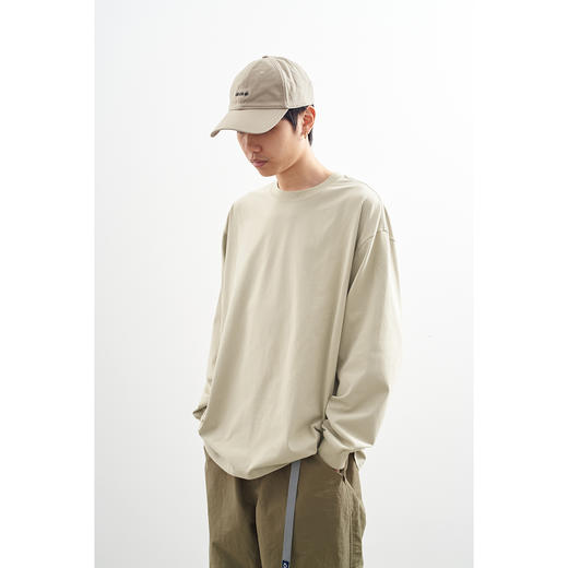 chichaqu宽松休闲百搭凉感棉混纺圆领长袖T恤 商品图1