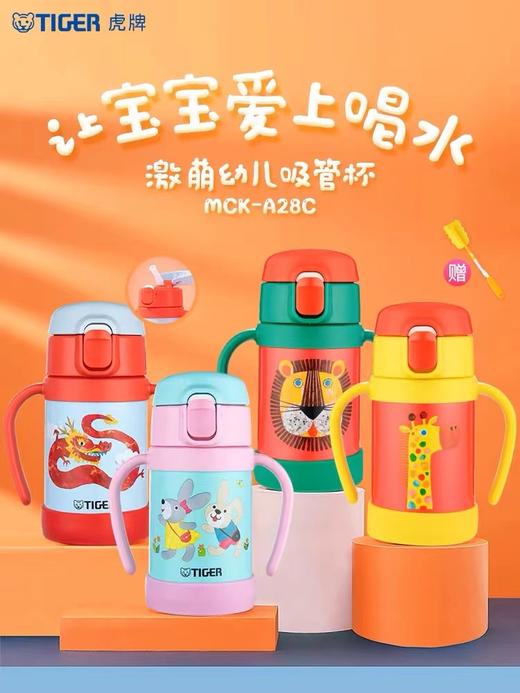 tiger虎牌幼儿童MCK-A28C吸管真空保冷水杯280ML小学生可爱便携 商品图0