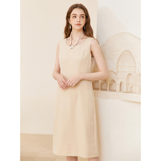 Famecoco气质西装背心裙女修身收腰职业连衣裙中长款FAC1FA041 商品图0