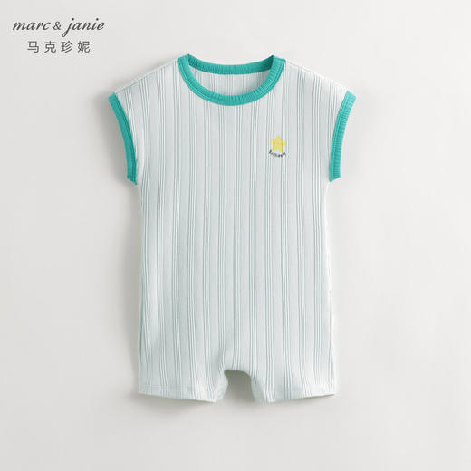 马克珍妮女宝宝趣味印花弹力罗纹短袖连体衣婴儿爬服夏装240822 商品图2