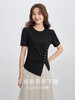 【专属特价】熙世界黑色不规则开叉短袖T恤女2025夏新款时尚洋气正肩显瘦上衣 商品缩略图2