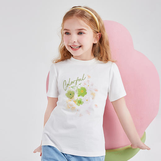 笛莎Deesha T恤2024夏季新款时尚满印短袖T恤 商品图3