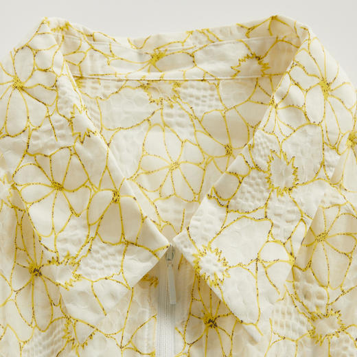 谜底V领连衣裙短袖女2024夏新款文艺风小清新花色中长裙246ML9004 商品图3