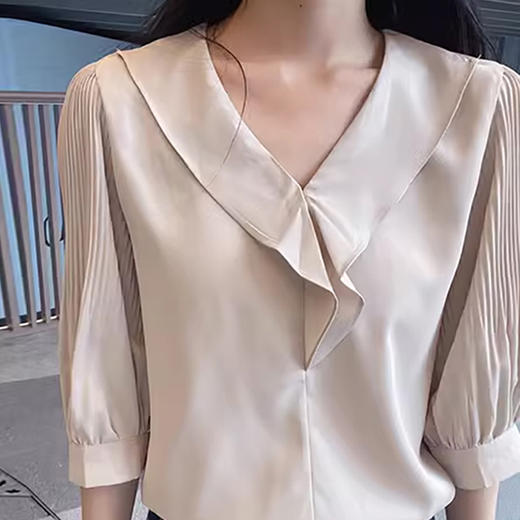 裁缝学苑AS37荷叶边v领雪纺衬衫纸样女装短袖夏季新款上衣t恤打板 商品图3