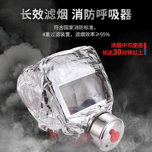 【蓝帆出品】消防应急面具防烟防火面罩火灾逃生口罩家用急救呼吸器 商品图0