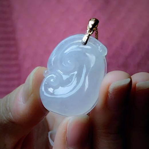 18k金扣冰种翡翠如意 商品图2