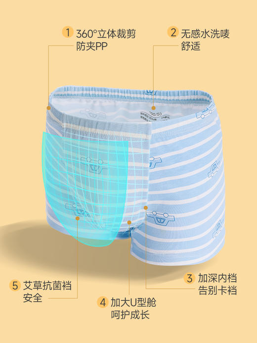 贝肽斯儿童内裤男童女童四角短裤抗菌纯棉亲肤中小童女宝宝不夹PP 商品图2