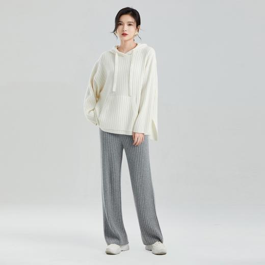 东黎 • 小山羊绒女士秋季抽条慵懒连帽套衫 2081 商品图2