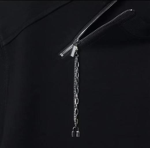 T555春夏男士短袖欧美潮牌小众设计感侧拉链重磅休闲圆领半袖上衣 商品图6