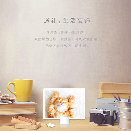 【折扣商品 不退不换】48片 双面拼图 HF1005 毛孩日記-貓咪的午睡時光 商品图2