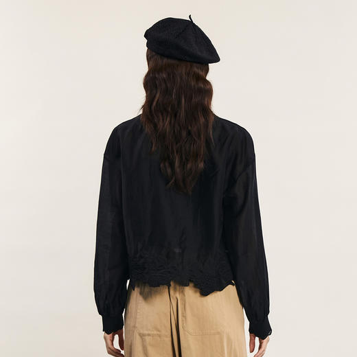 谜底短外套长袖女2024年夏新品设计感百搭下摆绣花薄款242MW0632 商品图2