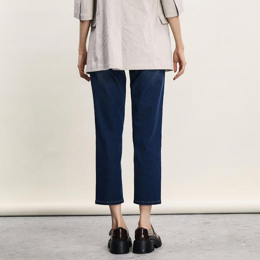 谜底宽松牛仔九分裤女2024年夏新品百搭高腰亲肤烟管裤242MK0635 商品图2