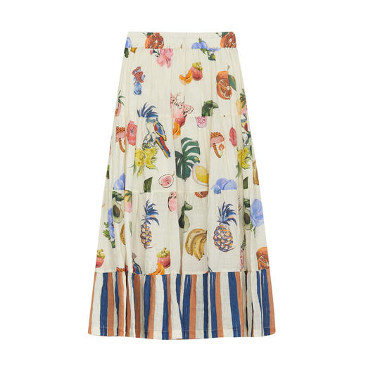 谜底花色半身裙2024年夏季新品法式浪漫风原创印花长裙242MB0549 商品图4