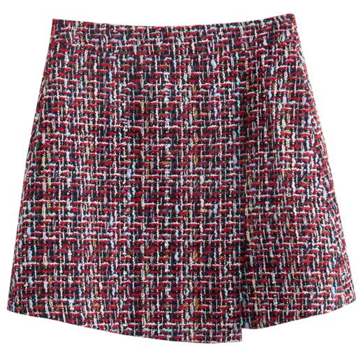 欧芮儿春新款高腰小香风半身裙女不规则短裙修身A字包臀裙 商品图4