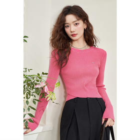 美式辣妹交叉下摆修身短款针织衫女新款设计感上衣V0540472