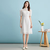 EITIE爱特爱温柔小白裙新中式立领盘扣泡泡袖连衣裙夏季新款B2407326 商品缩略图3