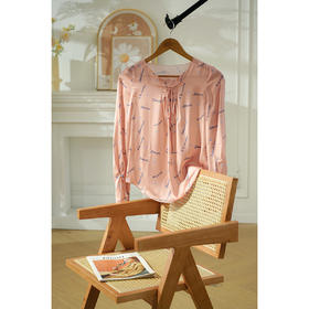 欧芮儿长袖雪纺衫新款长袖雪纺衫女小衫上衣