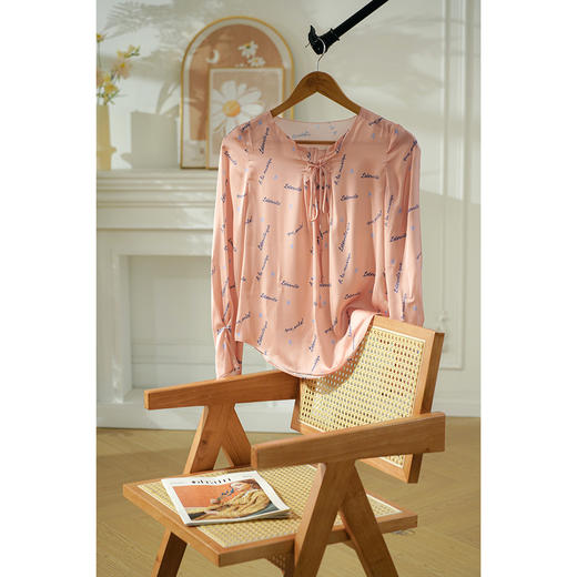 欧芮儿长袖雪纺衫新款长袖雪纺衫女小衫上衣 商品图0