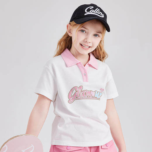 笛莎Deesha T恤2024夏季新款时尚翻领短袖T恤 商品图1