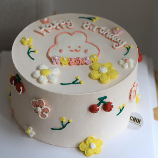 奶油霜手绘小兔蛋糕 商品图0