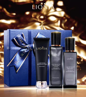 澳洲LIONIA莲妮娜 黑金鱼子精华护肤三件套（精华水+乳液+洁面乳）