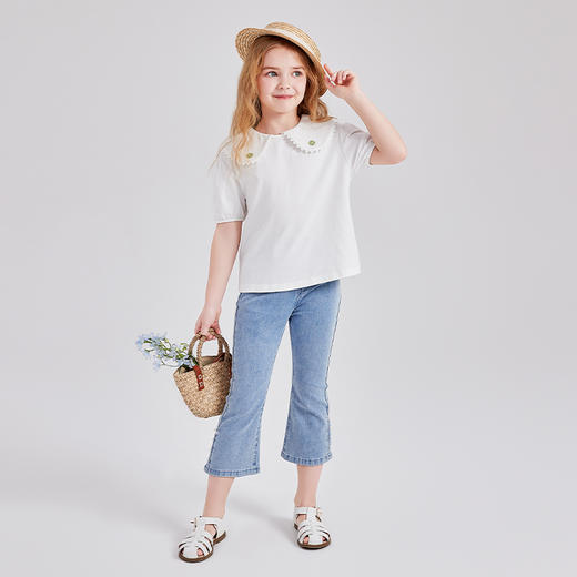 笛莎Deesha T恤2024夏季新款时尚翻领短袖T恤 商品图2