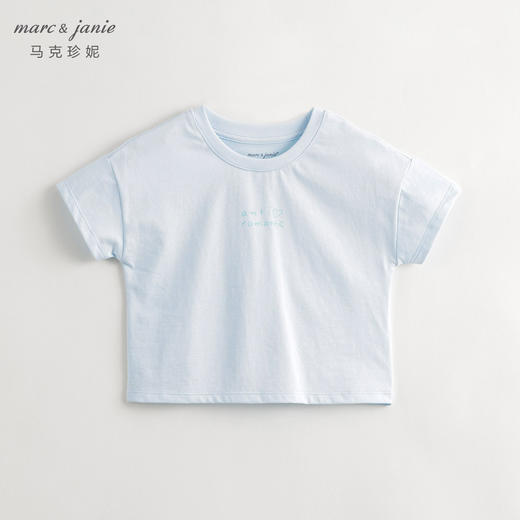 [凉感透气]马克珍妮女童宽松运动字母短袖T恤上衣夏装新款240771 商品图2