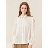 Famecoco范可儿天丝缎感刺绣衬衫女长袖垂感气质衬衣FAC1BH015 商品缩略图0