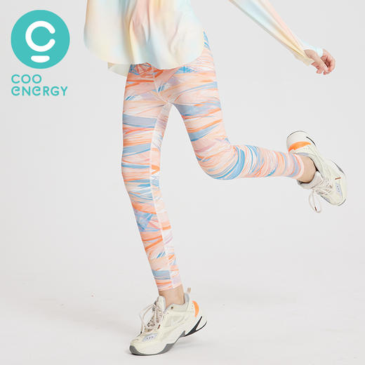 儿童女炫彩弹力紧身运动瑜伽裤鲨鱼裤长裤R23C12、R22207 商品图0