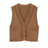 famecoco范可儿全棉针织马甲女士v领无袖保暖马夹FAC1CA013 商品缩略图5