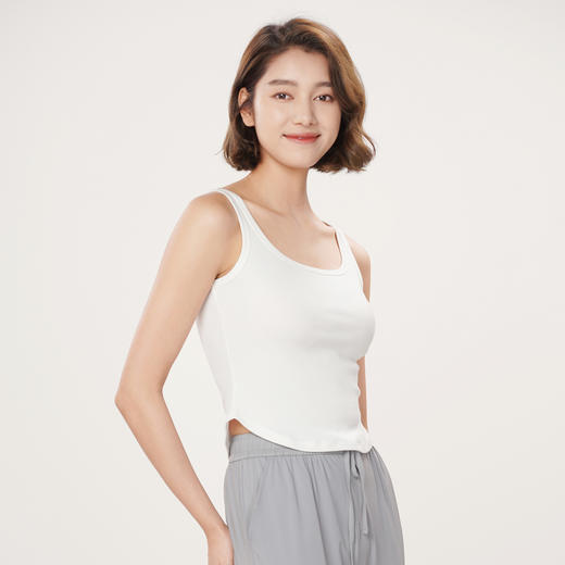 都市丽人宽肩背心女罗纹棉背心无罩杯棉质宽肩背心无钢圈无排扣LV44A3 商品图1