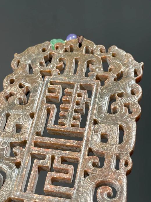 青白玉仿古镂雕龙凤珮，顺丰包邮 商品图6