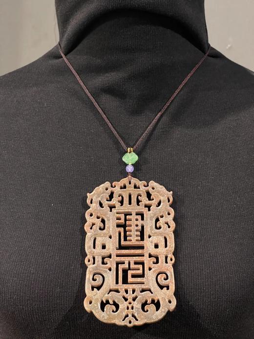 青白玉仿古镂雕龙凤珮，顺丰包邮 商品图9