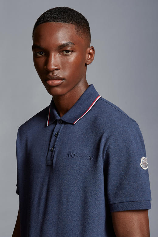 M可 夏季新款 经典三色饰边 刺绣字母+小标 棉质珠地短袖POLO衫 Z-11388 商品图2