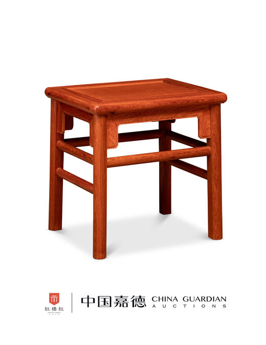 红桥红  家具严选  缅甸花梨（大果紫檀）【51 王款无束腰 方凳】 商品图1