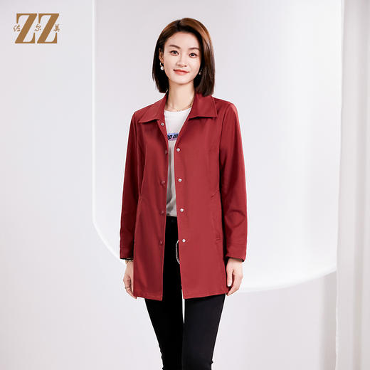 佐尔美春季新款 时尚简约中长风衣外套女E33FZ22 商品图3