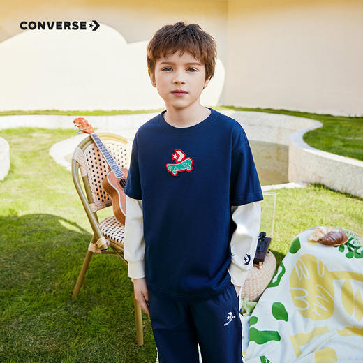 CONVERSE 春 大童 小童 长袖T恤 CNVB-FF-D590 商品图1