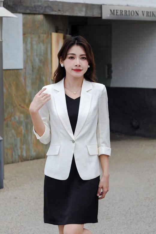 -凝脂色、漆黑色外套HJ1A52 商品图4