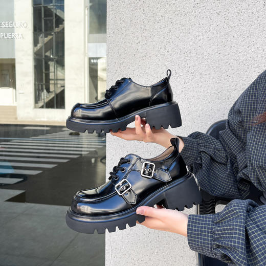 新品厚底侧扣漆皮乐福单鞋919B41514（W） 商品图6