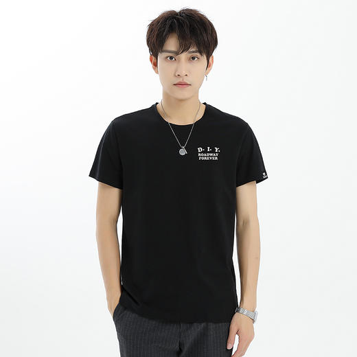 潮流机车图案印花设计合体版型透气全棉短袖T恤衫复古bike半袖款 NMT-2108 商品图0