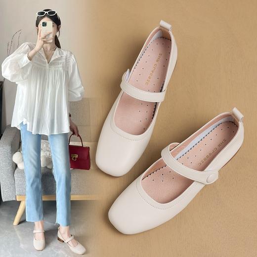 ZHR则则浅口单鞋女2024新款英伦小皮鞋优雅简约百搭粗跟女鞋玛丽珍鞋 商品图0